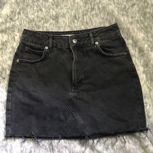 Topshop black denim skirt